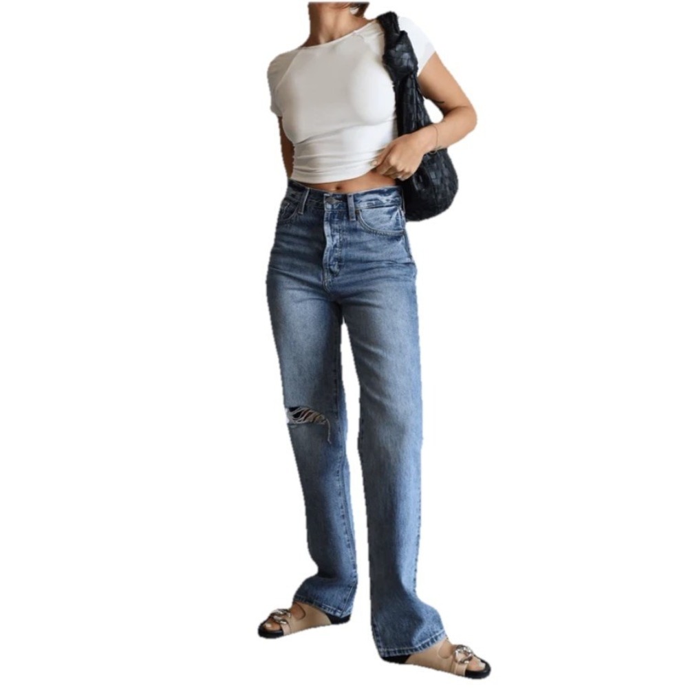 Pistola Jeans Cassie Super‎ High Rise Straight Leg Sz 30 Light Play Day